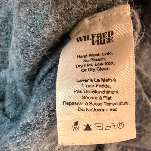 Grey Blue Mock Neck Cozy Sweater - Picture 7 of 8